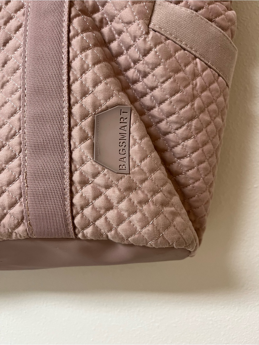 BAGSMART Quilted Tote Bag in Dusty Rose - Picture 3 of 7